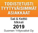 Logo Suomen Yritysvaliot Oy Todistetusti tyytyväisimmät asiakkaat Sali & Keittiö Mikkeli 2019